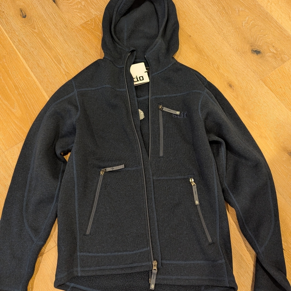 Stio Navy Performance Jacket Fleece Hooded men small